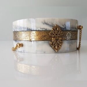RAMLA Round Marbled Gold Chain Crossbody Purse Clutch New Handmade